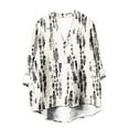thumbnail image 5 of Womens Long Sleeve V Neck T-Shirts Graphic Printed Tunic Tops Casual Loose Fit Pullover Shirts Spring Summer Clothes (M, White), 5 of 5