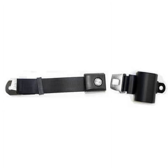 Scott Drake SB-BK-65-PBSB Black Retractable Seat Belt With Starburst Pushbutton Buckle