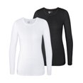 thumbnail image 1 of Adar Underscrub Tee 2 Pack For Women - Long Sleeve Fitted Underscrubs, 1 of 5