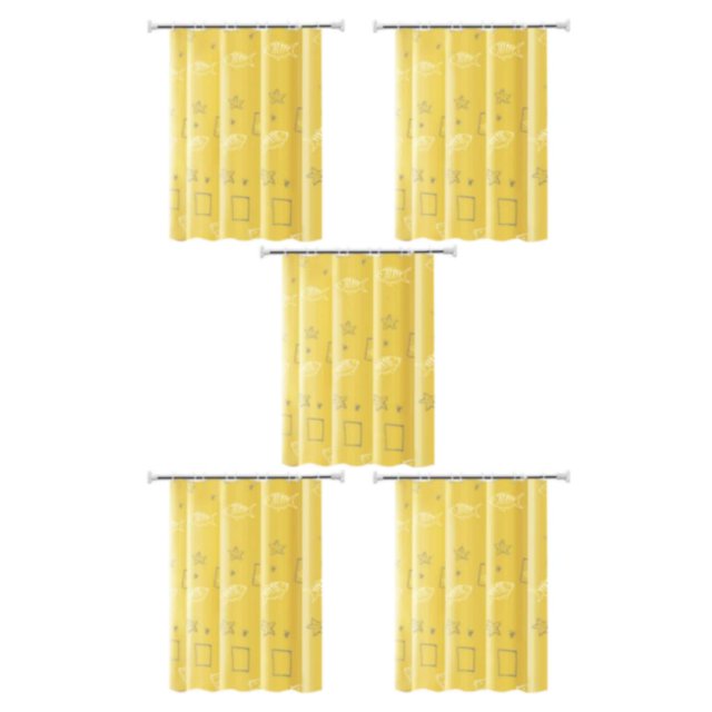 Matsuzay Cortinas impermeables y calientes del tejido de poliester para el amarillo 120W-180H de la partición del cuarto de baño Type2 NO2