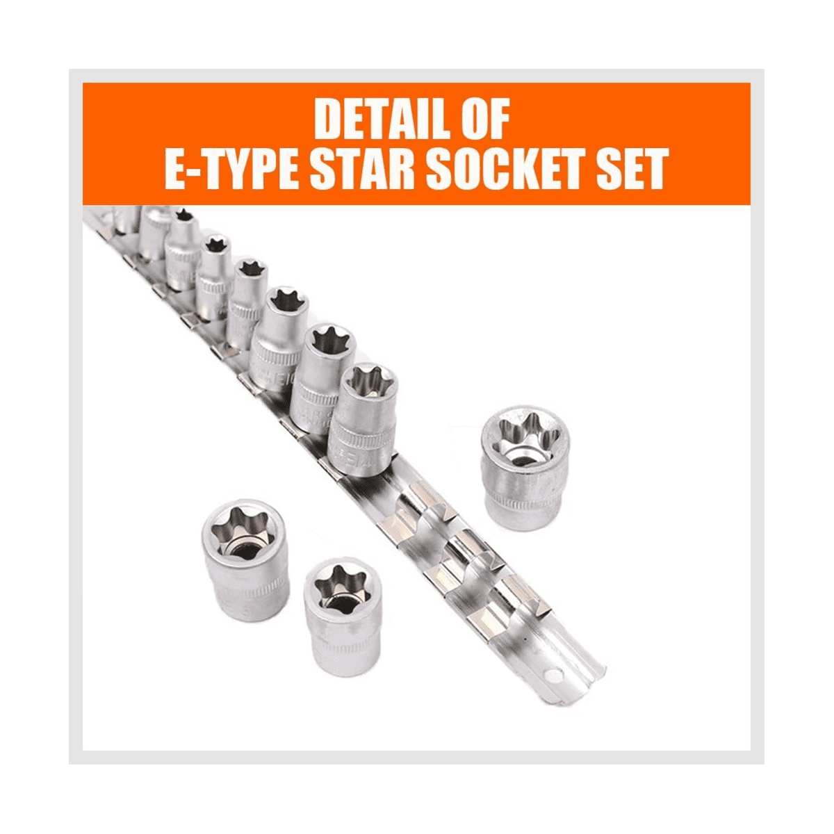 EMENTOL E-Torx Steckschlüssel Set, 11-teilig – 1/4 & 3/8 Zoll, E4 Bis E20, Mit Metallschiene