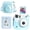 Blue, variant on Caiyoule Clear Case for Fujifilm Instax Mini SE Camera Protective Case with Back Photo Storage Pocket, Selfie Mirror, Adjustable Shoulder Strap