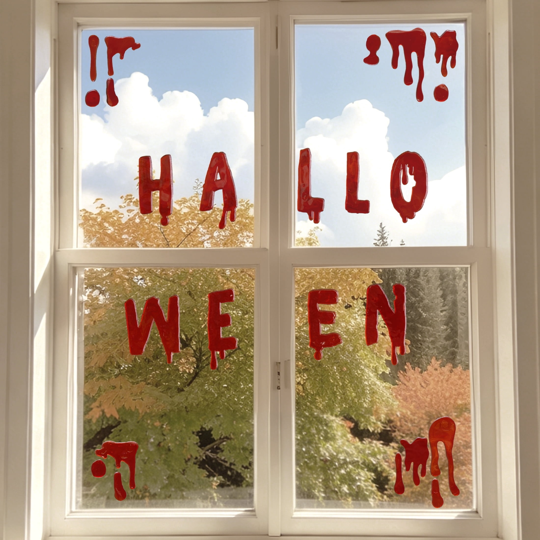 Bloody Halloween Gel Clings, Multicolor, 5.4" x 20.9", Halloween by Way To Celebrate