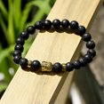 thumbnail image 4 of RSAMD Charm Natural Lava Stone Gemstone Beads Buddha Head Lion's Head Men's Bracelets-187-Q, 4 of 4