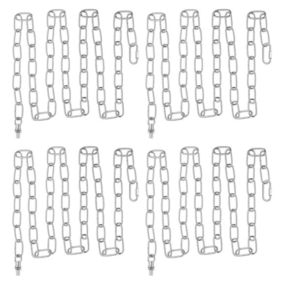 Uxcell 6 Ft Light Fixture Chain, 4 Set Lighting Chain with Quick Link Connectors Up to 110 lbs Silver Tone