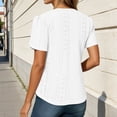 thumbnail image 4 of Women'S Summer Short Sleeve Button Down Collar Solid Casual Loose Fit T Shirt Top Blouse, 4 of 6