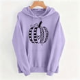 thumbnail image 3 of TKLPEHG Womans Thanksgiving Sweatshirts Fall Fashion Pumpkin Graphic Hoodies Long Sleeve Hooded Drawstring Casual Pullover with Pocket (Purple,XXL), 3 of 6