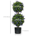 thumbnail image 3 of HOMCOM 2.3ft Set of 2 Potted Artificial Plant Ball Tree w/ Lavender Flowers, 3 of 10
