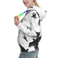 thumbnail image 2 of Goofa Monochrome Flying Ravens for Women's Hooded Sweatshirt with Eye-catching Drawstrings- Lightweight Pullover Hoodie with Kangaroo Pocket, Perfect for Everyday Wear-X-Large, 2 of 7