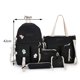 thumbnail image 2 of Bolsa 5 unids/set mochila de mujer moda Casual mochilas escolares lona para vacaciones (negro) Ehuebsd Para Estrenar, 2 of 8