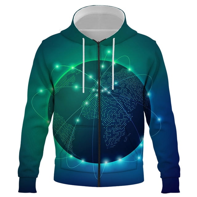 Sudadera con capucha y cremallera con imagen inteligente de IA para hombre, mujer y niño, con estampado 3D, para niño y niña, de manga larga