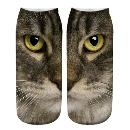 

CLZOUD Crew Socks Women Polyester Spandex Casual Work Business Socks 3D Animal Print Medium Sports Socks