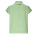 thumbnail image 6 of POTETI Summer Tops for Women Cotton Linen Shirts for Women High Neck Short Sleeve Shirts, 6 of 6