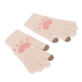thumbnail image 4 of Guantes de punto de invierno con pantalla táctil, lindos guantes de invierno con patrón de pata de gato, guantes de invierno de punto, uso conveniente, 4 of 9