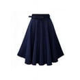 thumbnail image 2 of MarinaVida Vintage Womens Mid-Calf High Waist Denim Skirt Long Flared A line Long Skirt Dress, 2 of 2