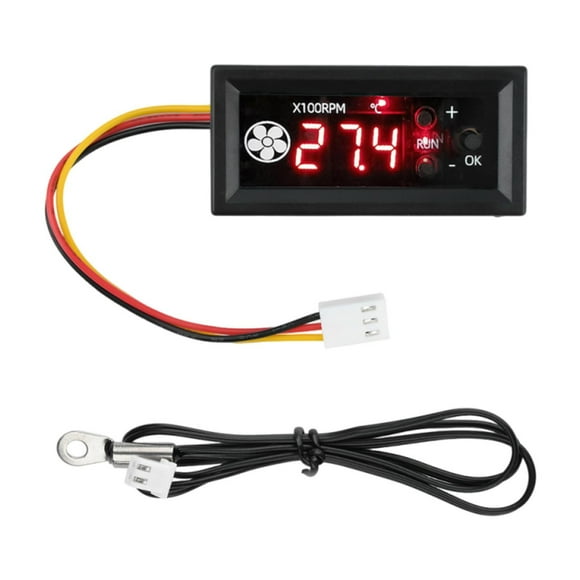 Controlador de velocidad de ventilador de 4 cables con sonda de temperatura, minicontrolador de ventilador de caja de computadora con monitorización Conjunto B