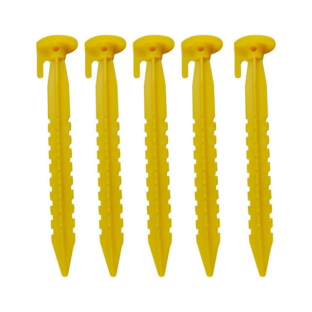 jinwen 5 Pcs Tent Pegs Tent Pegs Windproof Canopy Stakes Heavy Duty Ground Pegs Camping 20cm Toothed