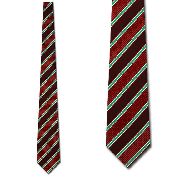 Textured Red and Green Stripes Necktie Mens Tie