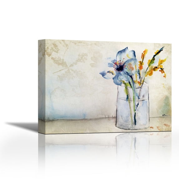 Vase Center Piece - Contemporary Fine Art Giclee on Canvas Gallery Wrap - wall décor - Art painting - 16 x 12 Inch - Ready to Hang