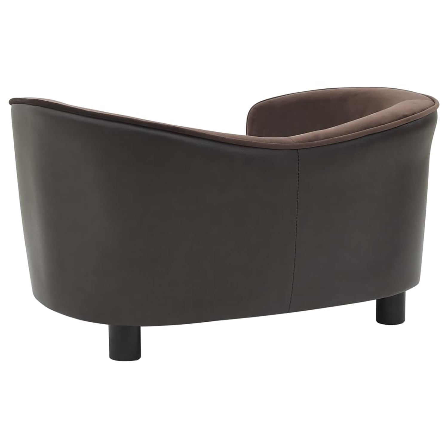 Pefilos 27.2" Dog Sofa for Small Pets, Stylish Pet Furniture Sofa/Cat Couch Plush and Faux Leather, Brown Pefilos 27.2" Dog Sofa for Small Pets, Stylish Pet Furniture Sofa/Cat Couch Plush and Faux Leather, Brown