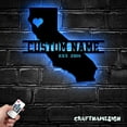 thumbnail image 3 of Craftnamesign Custom California Map Metal Wall Art LED Light, Custom California State Name Sign, 3 of 5