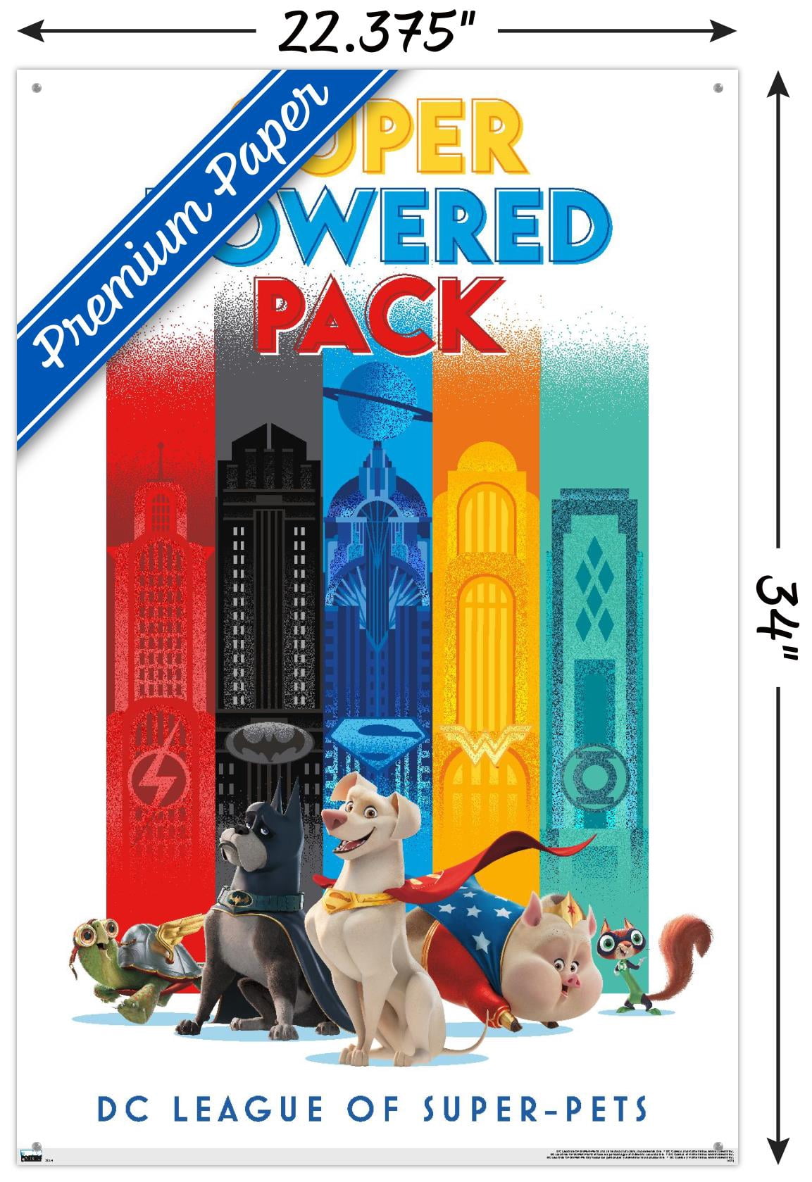 DC League of Super-Pets - Skyline Wall Poster with Pushpins, 22.375" x 34"