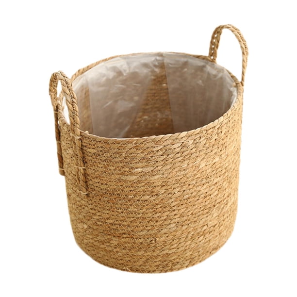 Cubierta para maceta tejida, cesta decorativa para macetas, adorno para plantas tejidas L