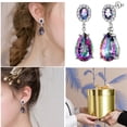 thumbnail image 3 of Juwaliy Teardrop Dangle Earrings Women Rainbow Mystic Topaz Stud Earring 925 Sterling Silver Jewelry Birthday Christmas Mother's Day Gift for Her, 3 of 7
