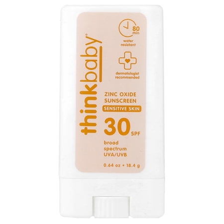 think Thinkbaby®, Zinc Oxide Sunscreen Stick, SPF 30, Sensitive Skin, 0.64 oz (18.4 g)