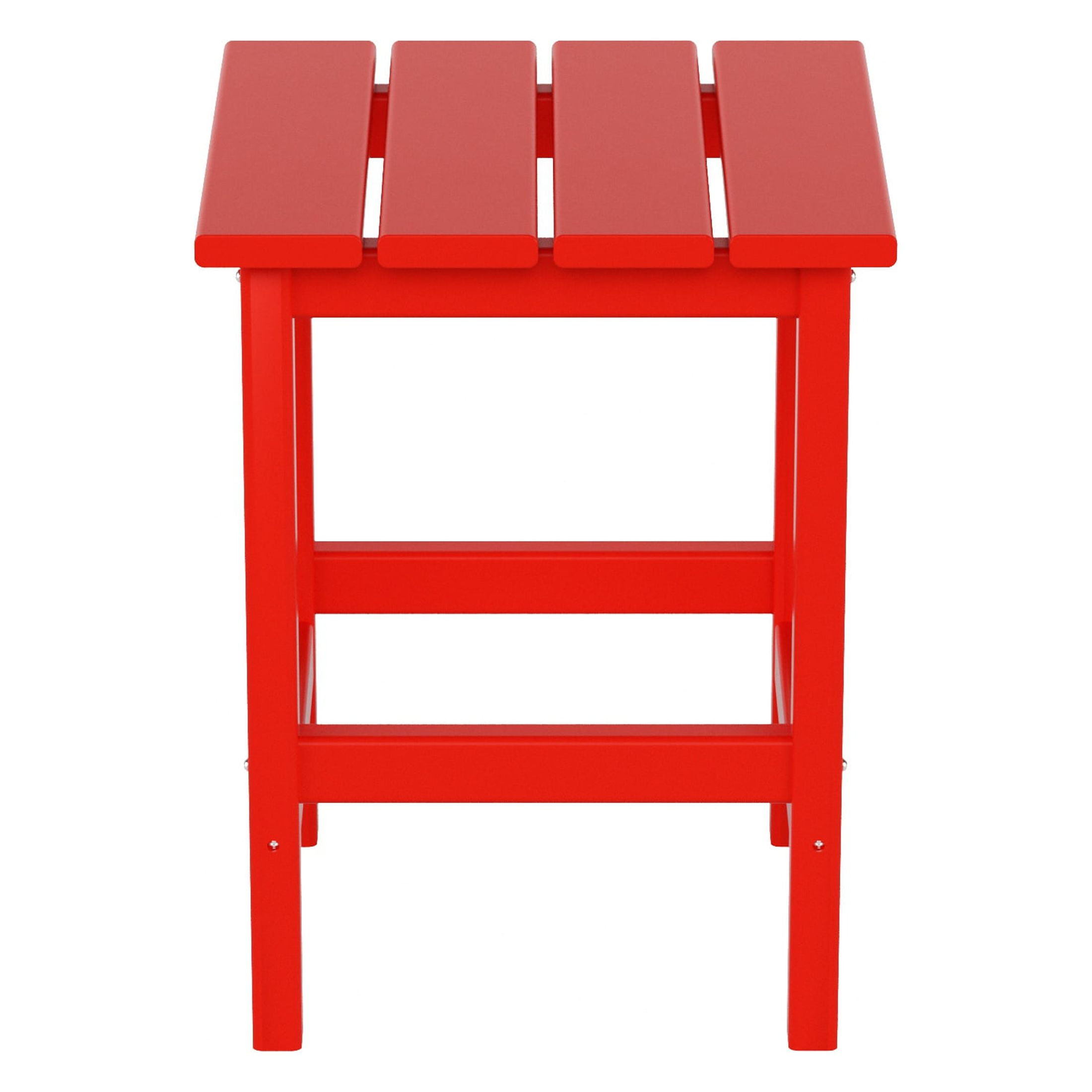 Polytrends  Laguna Hdpe All Weather Outdoor Patio Square Side Table Red