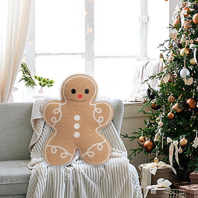 Almohada decorativa de pan de jengibre Macarena decoración navideña sofá cojín relleno