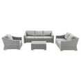 thumbnail image 2 of Modway Conway 4-Piece Fabric & Rattan Patio Furniture Set in Light Gray, 2 of 10