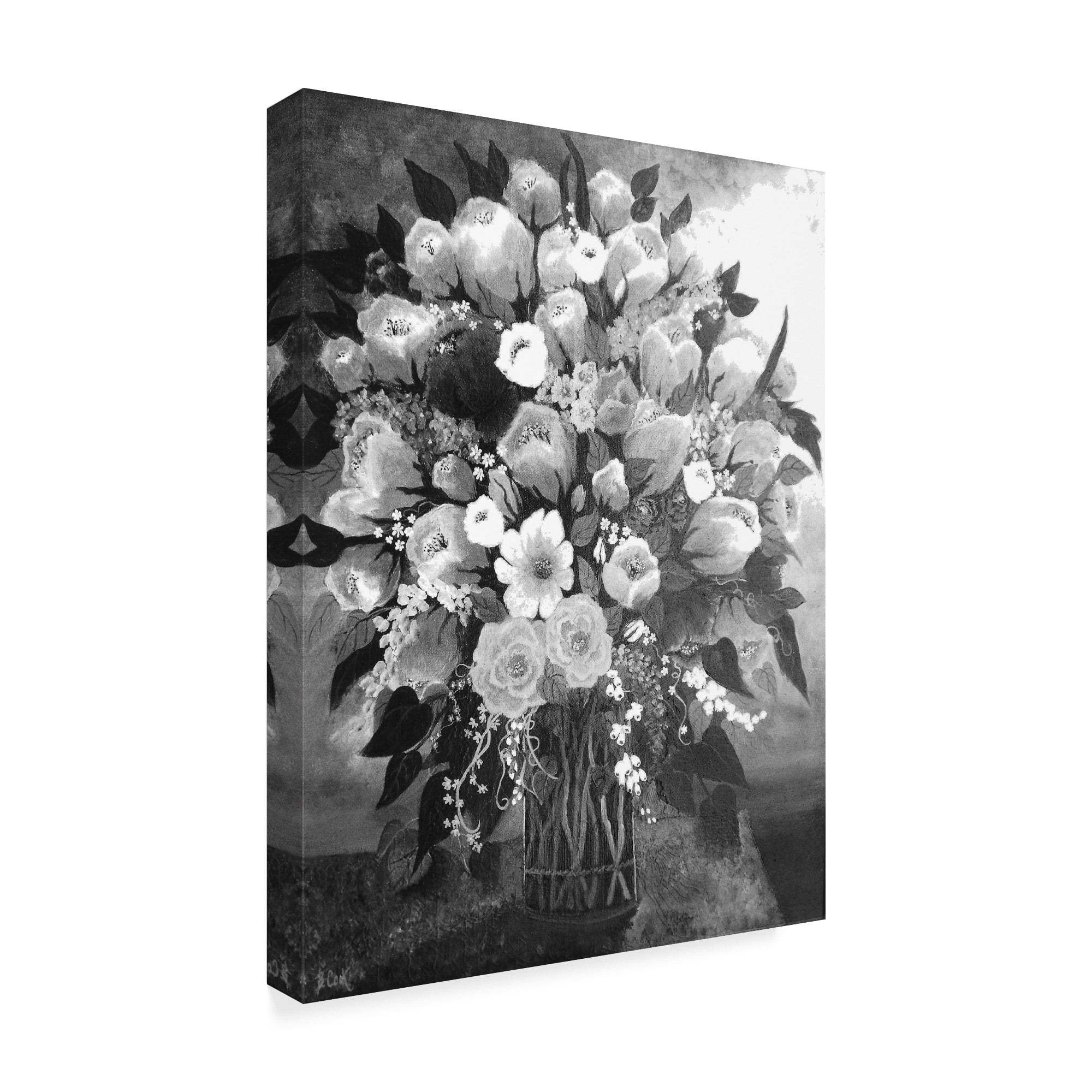 Trademark Fine Art 'Black And White Bouquet' Canvas Art by Bonnie B Cook