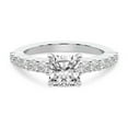 thumbnail image 4 of IGI Certified 2 Carat Cushion Shape Lab Grown Diamond Engagement Ring | 14K White Gold | Lottie Four Claw Side Stone Diamond Ring | FG-VS1-VS2 Quality Friendly Diamonds, 4 of 6