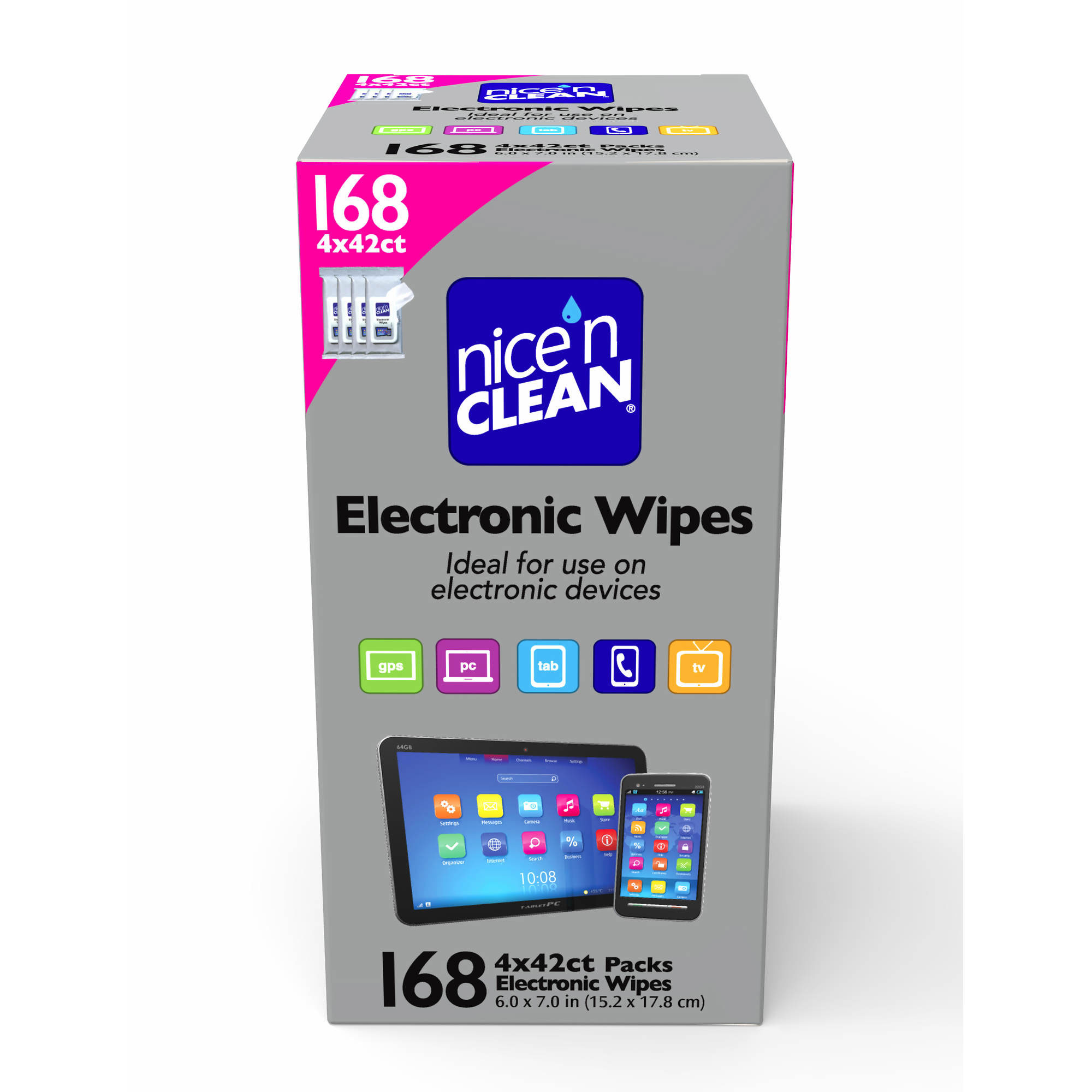 Nice N' Clean Electronics Wipes, 4 pk./42 ct.