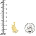 thumbnail image 4 of 14k Two-tone Gold Unisex Praying Hands Symbols Religious Charm Pendant for Men Women, 4 of 4