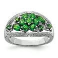 thumbnail image 1 of 925 Sterling Silver Rhodium Chrome Diopside Ring, 1 of 2