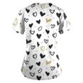 thumbnail image 3 of FrzhBrz Valentines Day V-Neck Scrub Top for Women Short Sleeve Funny Valentine's Day Printed Work Uniform Nurse Scrubs, 3 of 3