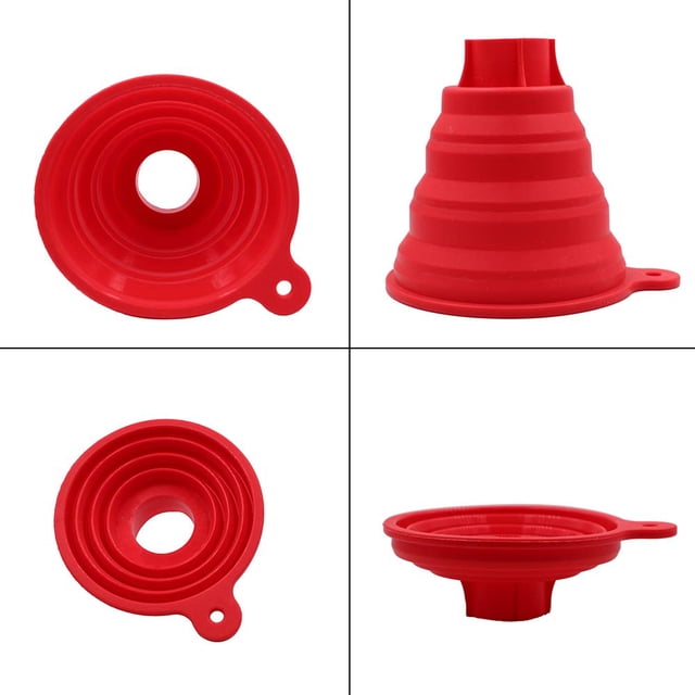 Embudo de silicona plegable Embudo pequeño portátil de cuello largo Fuga de aceite Extracto de vino Maquillaje Agua Salsa de soja Vino Líquido Envasado
