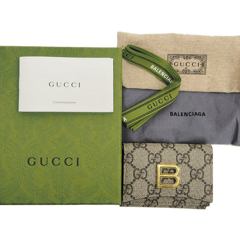 Authenticated Used Gucci GUCCI x BALENCIAGA Hacker Project Mini 681700  Trifold Wallet Collaboration Women's Men's GG Supreme Balenciaga 