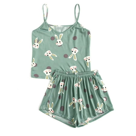 

Women -Lingerie Sleepwear Satin Silk Lace Up Nightwear Pajamas Set