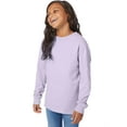 thumbnail image 4 of Hanes Kids' Garment Dyed Long Sleeve T-Shirt Future Lavender XL, 4 of 8