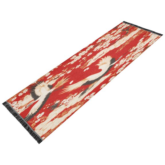 BZSMCE Runner Rug Classical Design Crane Harmony Style Modern Pattern 72x23.5in Indoor Washable Rug