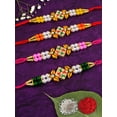 thumbnail image 2 of Crunchy Fashion Fancy Crafted Rakhi Set- Pack of 4 With Roli & Chawal Tilak Raksha Bandhan Handmade For Men's, 2 of 2