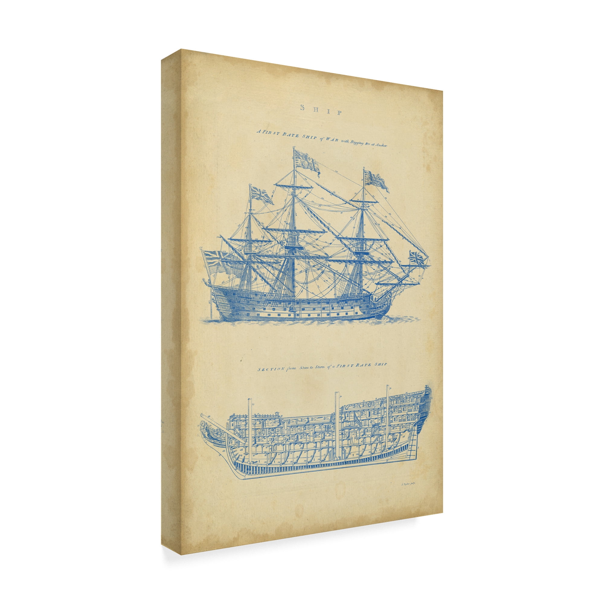 Trademark Fine Art 'Vintage Ship Blueprint' Canvas Art by George Chambers