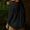 thumbnail image 6 of XUNKUSGA Tops for Women Soft Cotton Linen Going Out Tops Loose V-Neck Pleated Blouses for Women Summer Casual Long Sleeve Baggy Ladies Tops and Blouses S-2XL,Black, 6 of 7