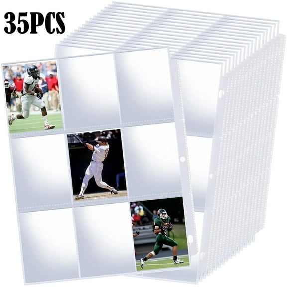 630 Pockets Card Sleeves Binder Sheets, Top Loading Trading Card Pages Sleeves, Double-Sided Clear Baseball Card Sleeves for 3 Ring Binder Fit Game Cards, Sports Cards, Business Cards, Coupons