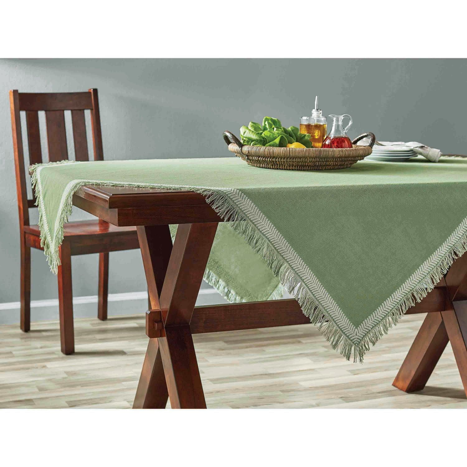 Mainstays Global Table Throw - 50" x 50" - Green - 100% Cotton