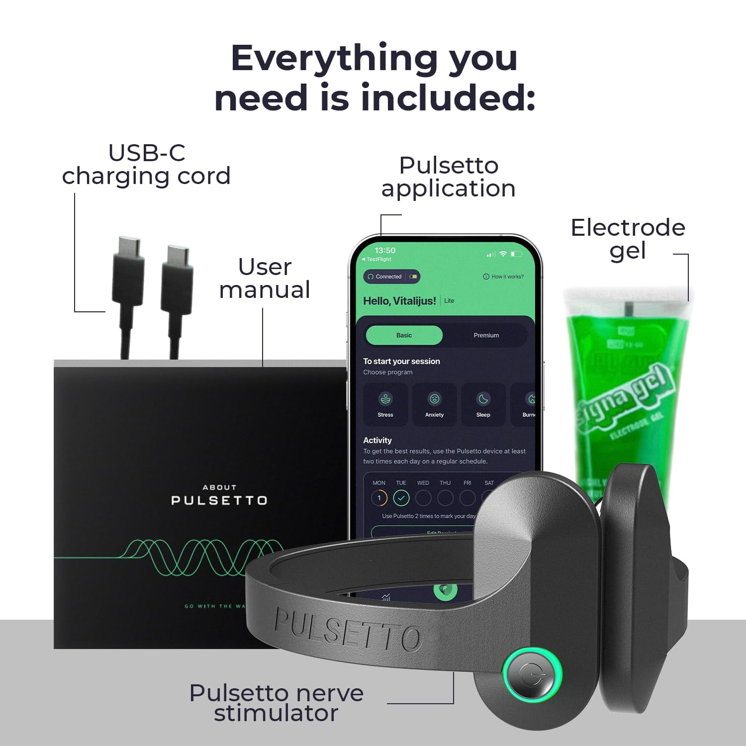 PULSETTO VAGUS NERVE STIMULATOR 快眠サポート Pulsetto Vagus Nerve Stimulator for Better Sleep &amp