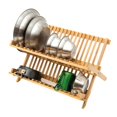 thumbnail image 1 of PENGXIANG Dish Drying Rack Foldable Bamboo Bowl Drying Rack Bamboo Organizer Flatware Holder Air Drying Plates Shelf for Kitchen Home, 1 of 9